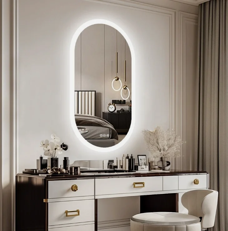 Interior Ave - 50 x 100cm Oval Frameless LED Bathroom Mirror