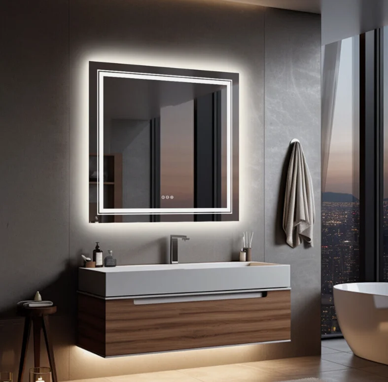 Interior Ave - 80 x 80cm Square Frameless LED Bathroom Mirror