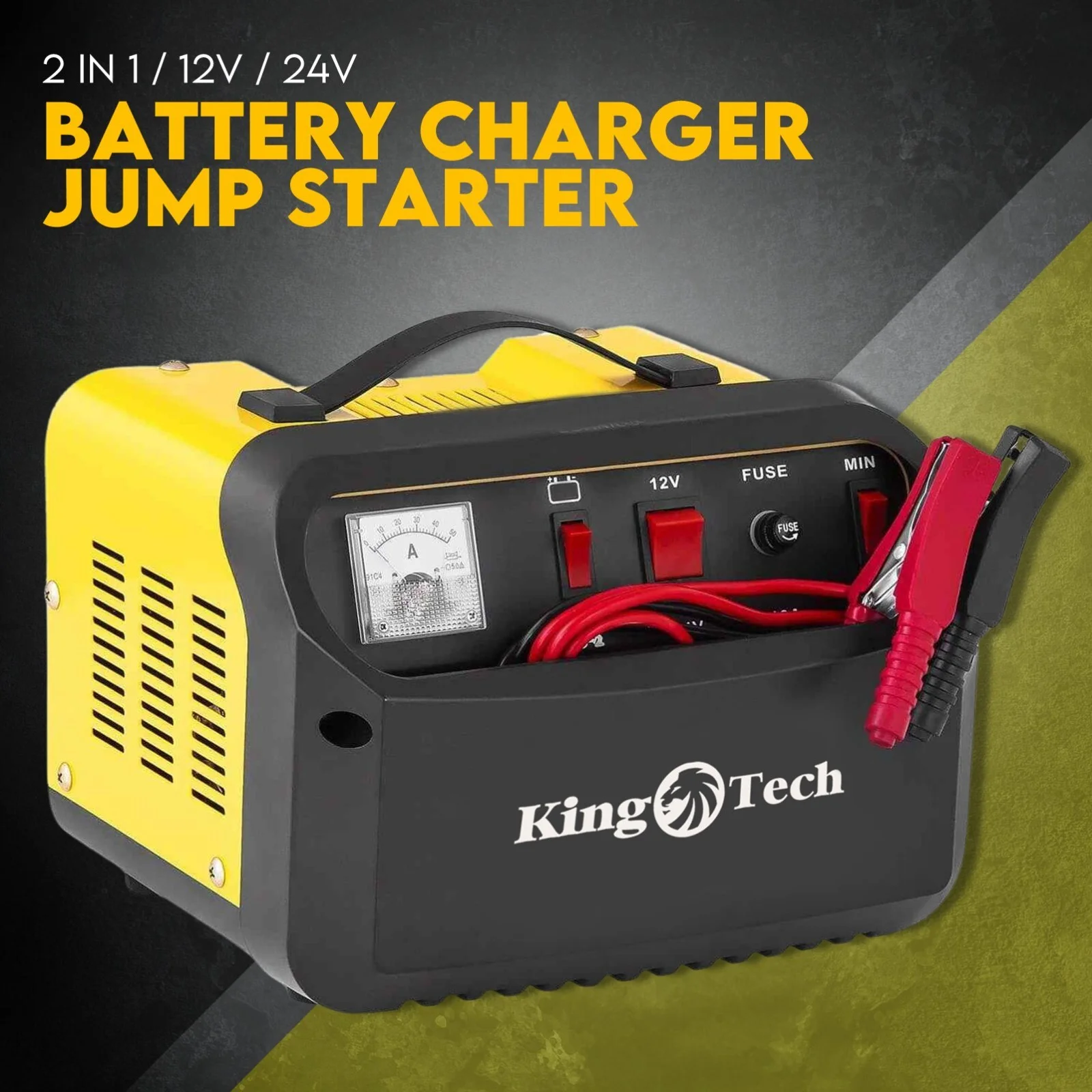 2IN1 Car Battery Charger Jump Starter 12 24V 40A ATV Boat Tractor