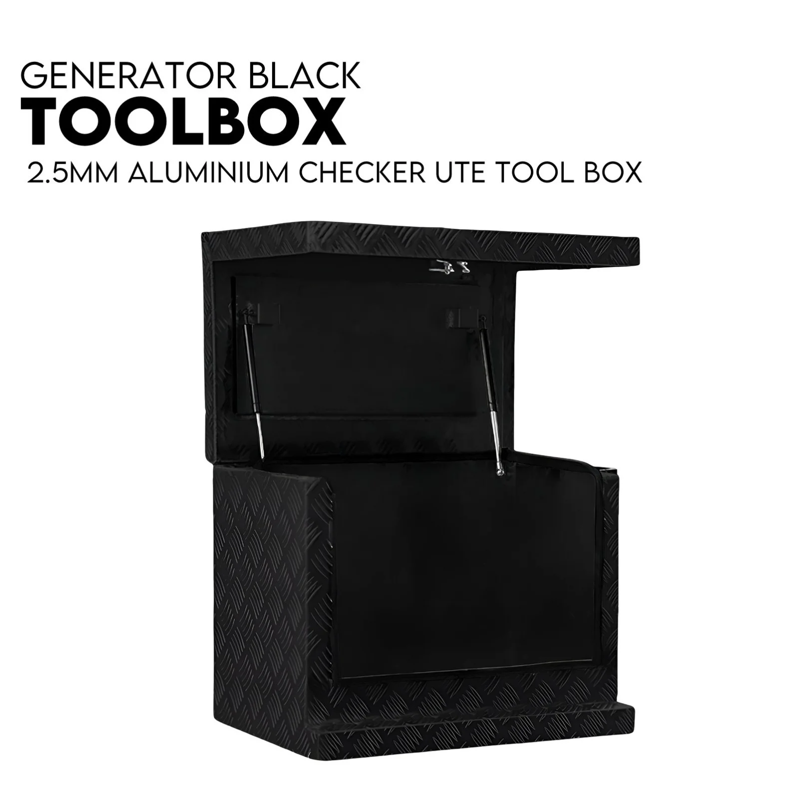 Black Aluminium Generator Toolbox Ute Tool Box Trailer Canopy Tool Box 62x40x50 cm