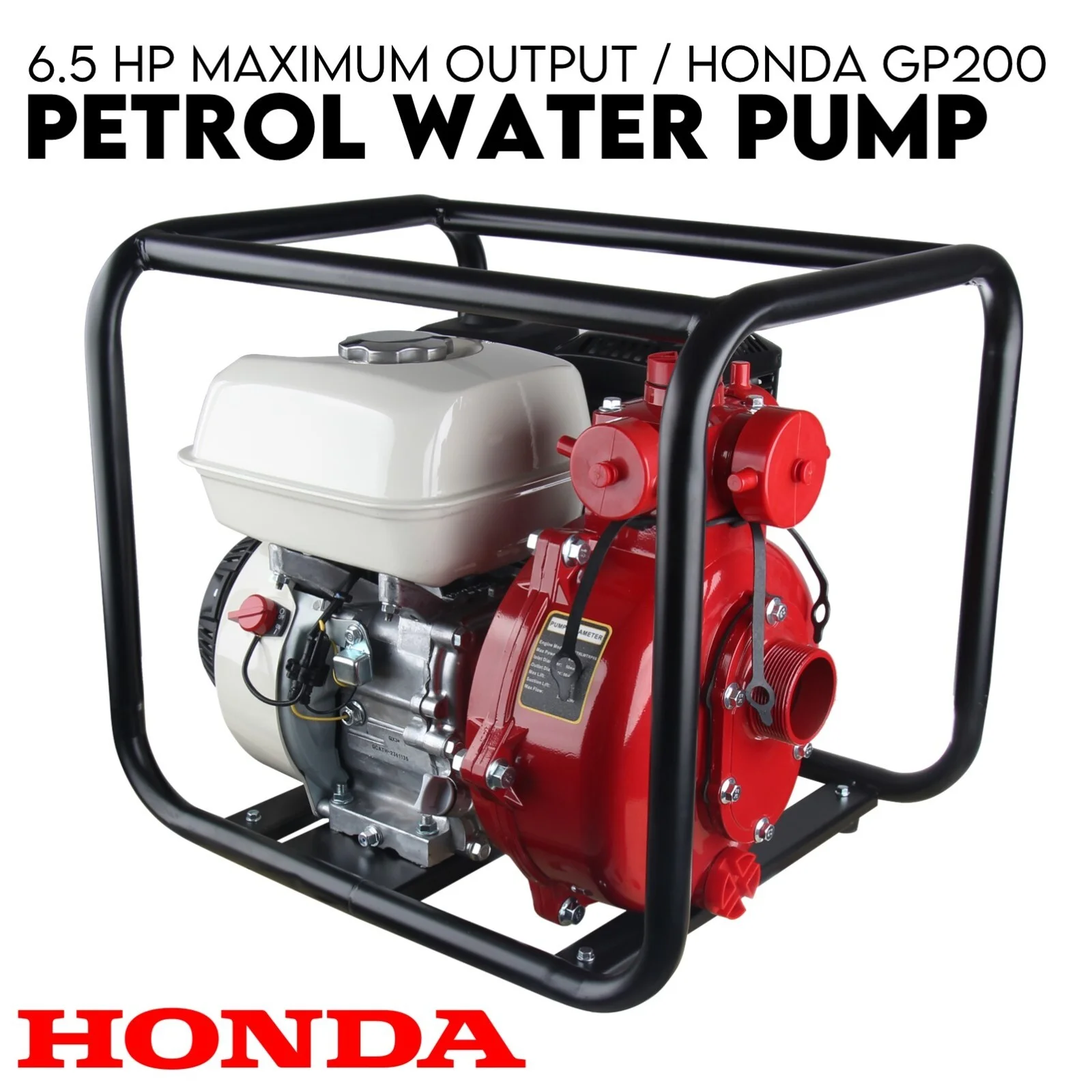 6.5HP Petrol Water Pump Honda GP200 Twin Impeller Irrigation Fire Fighting