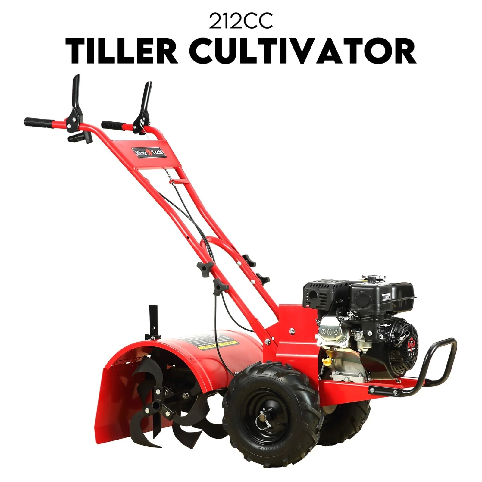 7HP Tiller Cultivator 4 Strokes Rotating Tines Power Handheld Rotary Hoe 4 Blades