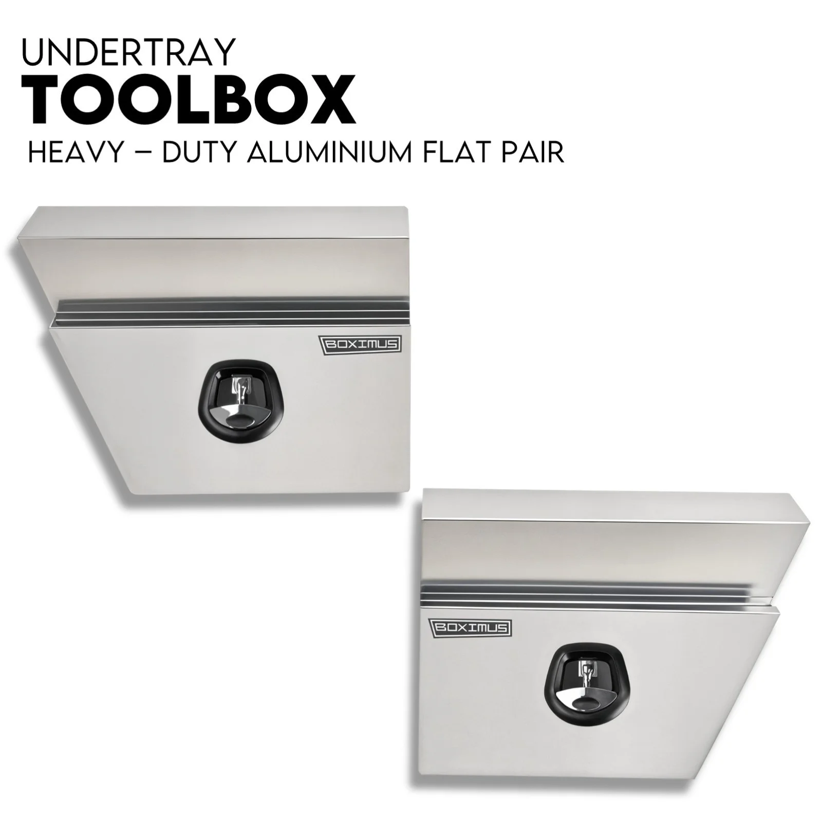 Under Tray Tool Box Underbody Pair Set 600mm Aluminium
