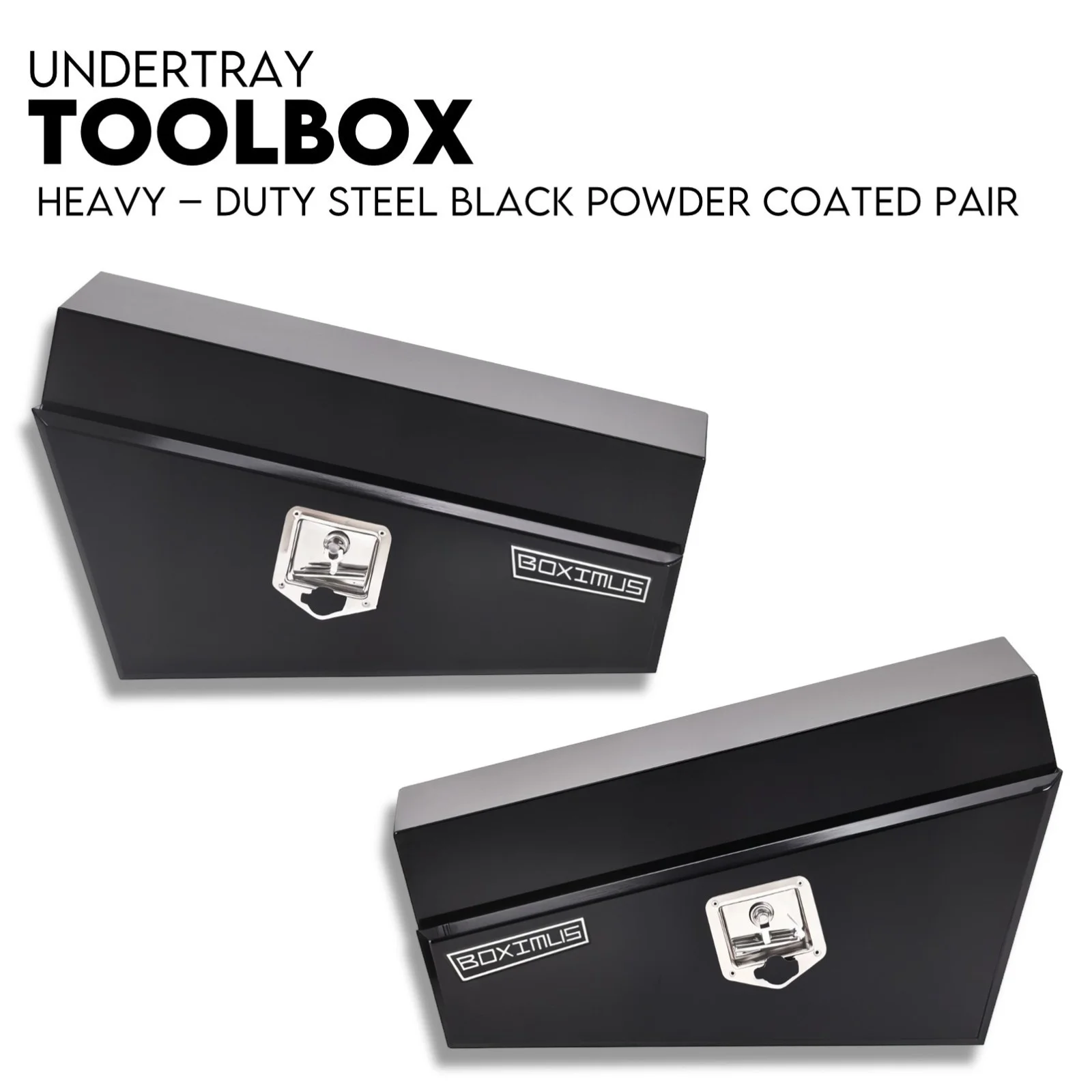 750mm Pair of Under Tray Undertray Tool Box Steel Underbody Toolbox