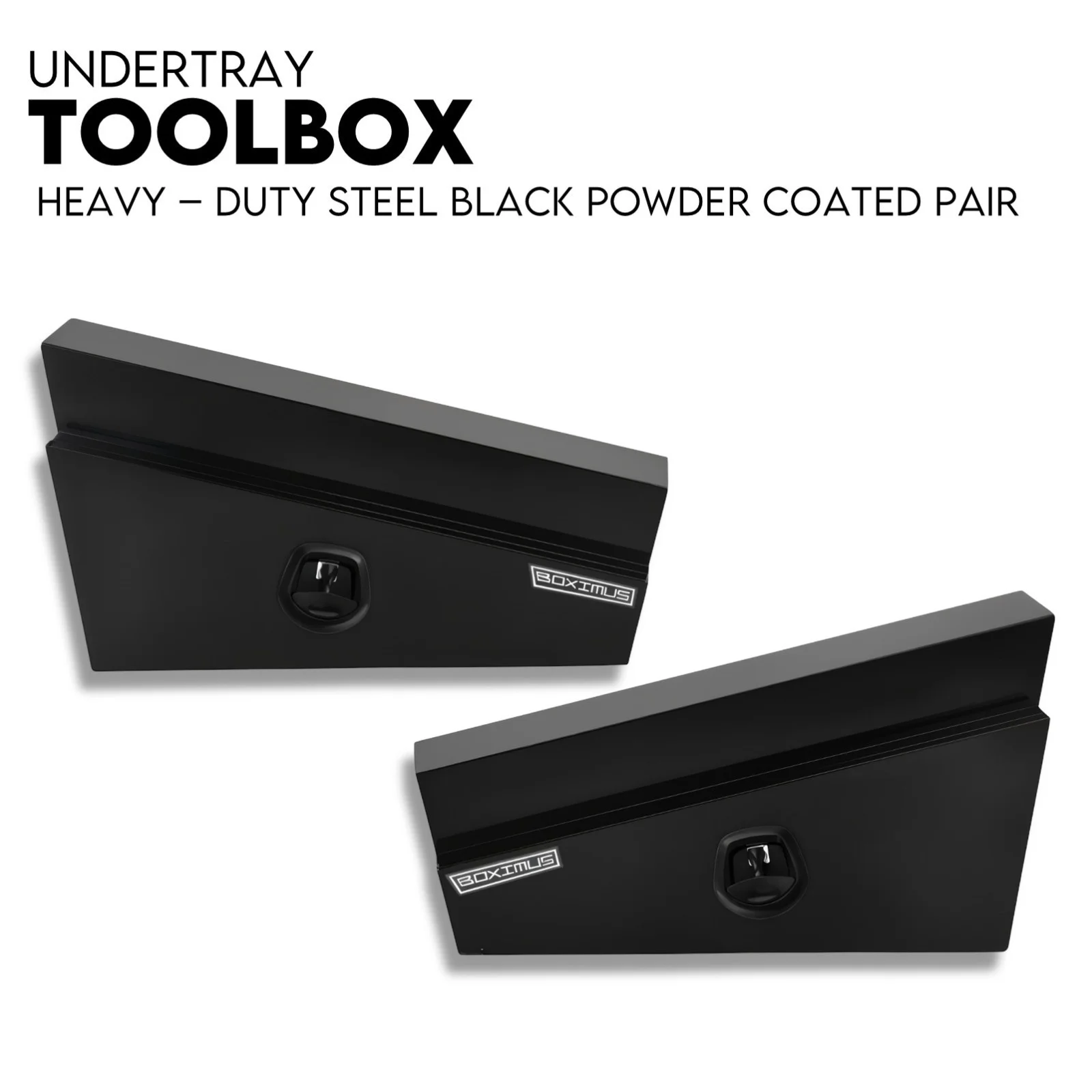900mm Black Pair of Under Tray Undertray Tool Box Steel Underbody Toolbox Truck