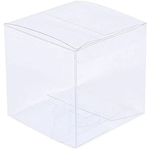 50 Pack of 10cm Square Cube PVC Box - Product Showcase Clear Plastic Shop Display Storage Packaging Box