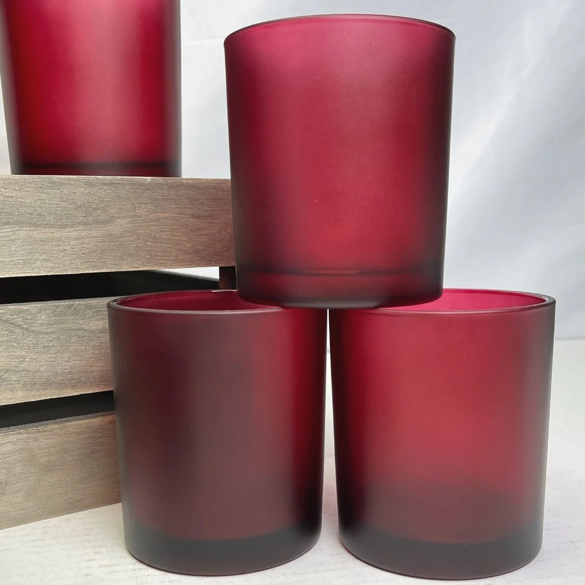 20 Pack Red Frosted Glass Votive Tealight Candle Holders Valentines Day Xmas Wedding Decor Glass Candlestick Party Decorations Bridal Baby Shower Event