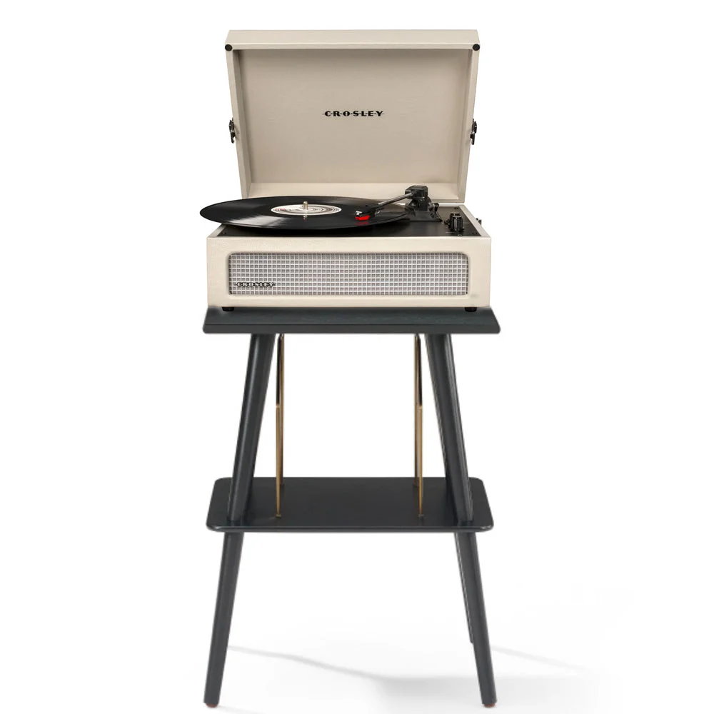 Crosley Voyager Bluetooth Portable Turntable + Crosley Turntable Stand Bundle - Dune