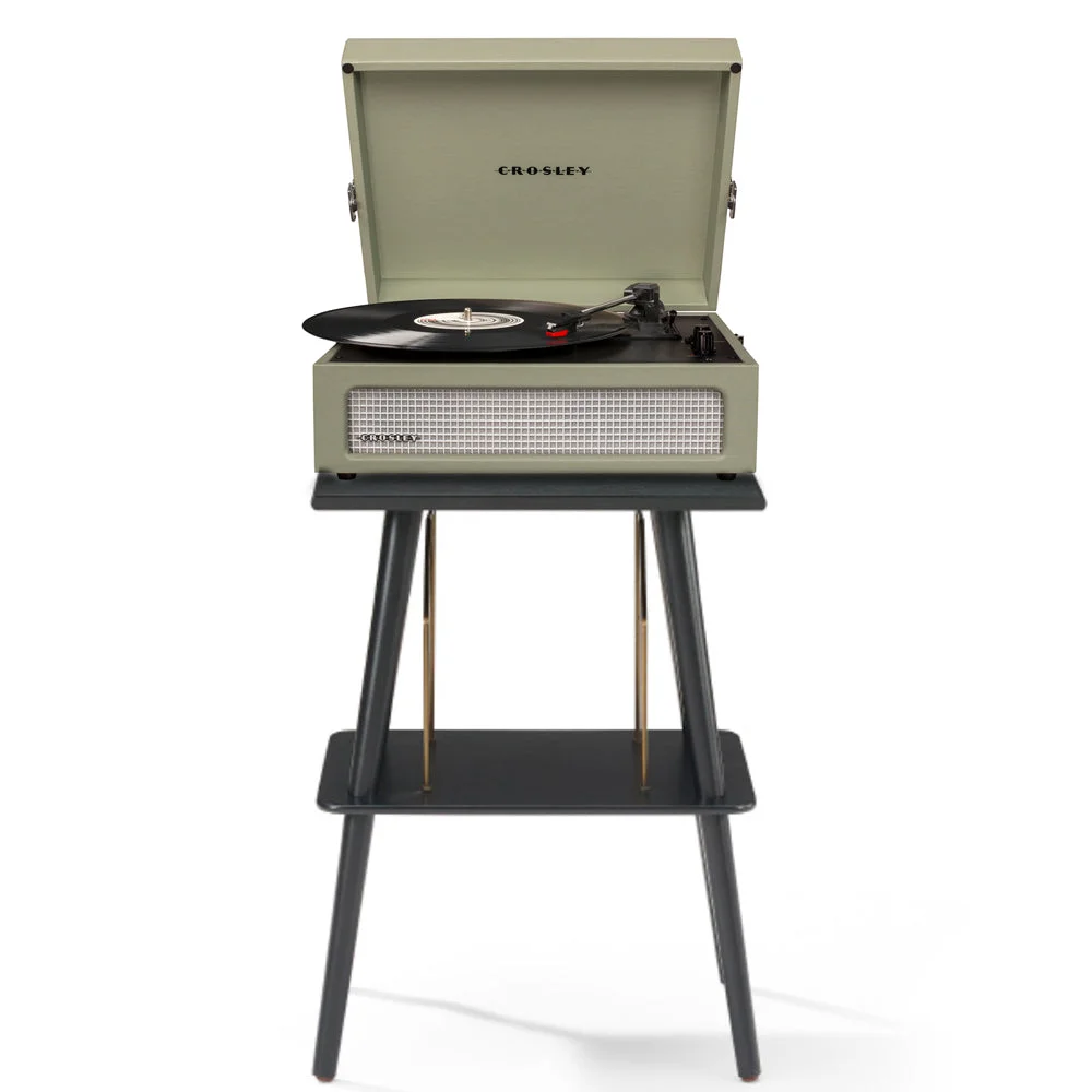 Crosley Voyager Bluetooth Portable Turntable + Crosley Turntable Stand Bundle - Sage