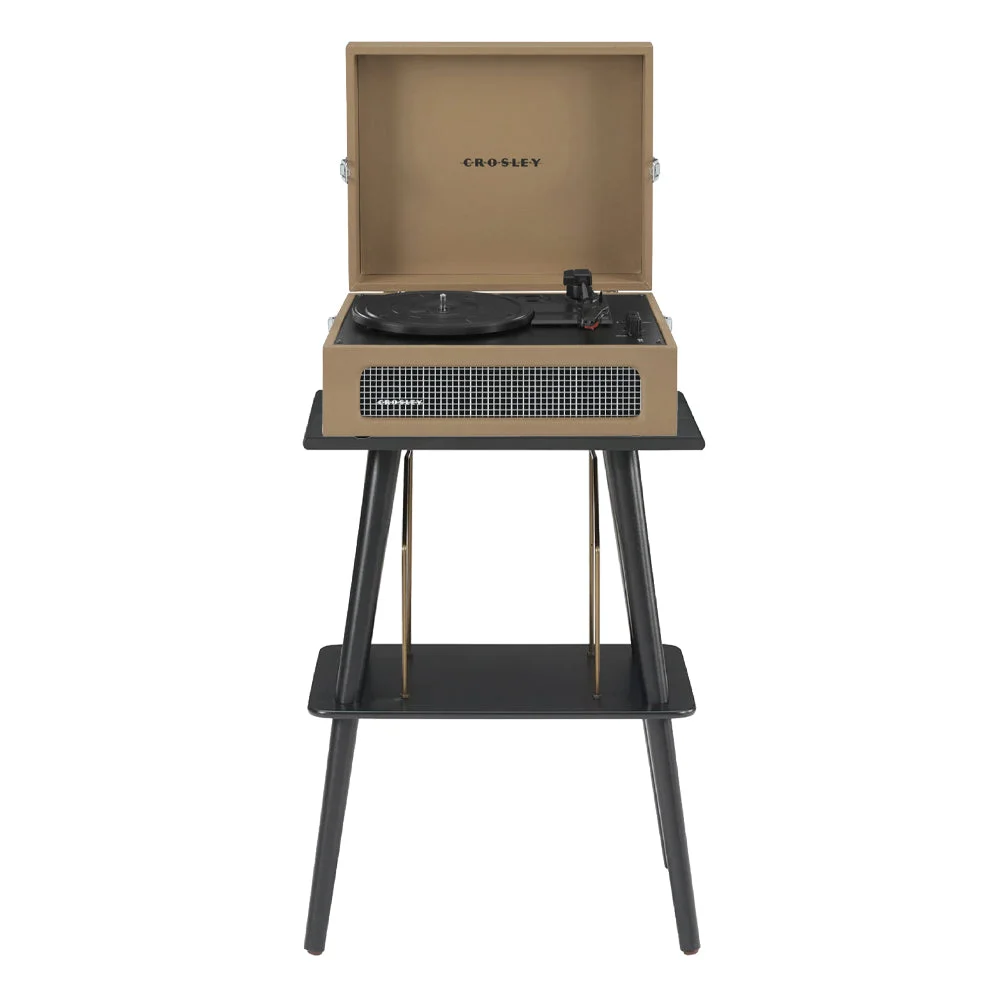 Crosley Voyager Bluetooth Portable Turntable + Entertainment Stand Bundle  - Tan