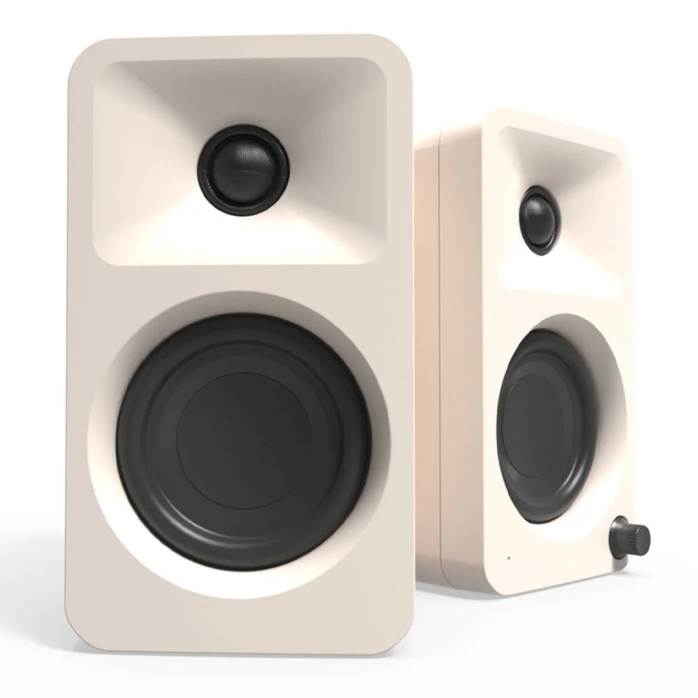Limited Edition - Kanto ORA 100W Powered Reference Desktop Computer Speakers with Bluetooth 5.0 Matte Cream