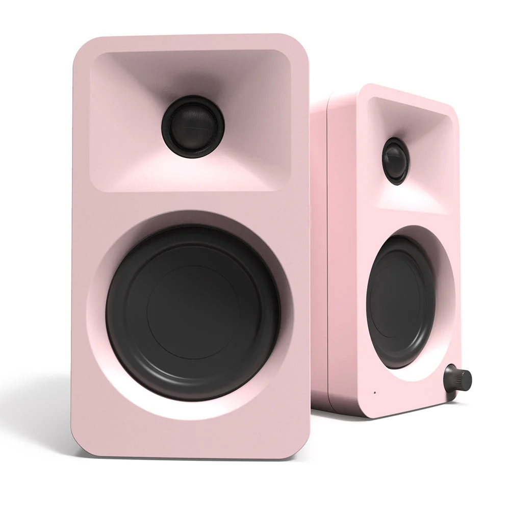 Kanto ORA 100W Powered Reference Desktop Computer Speakers with Bluetooth 5.0 Pink