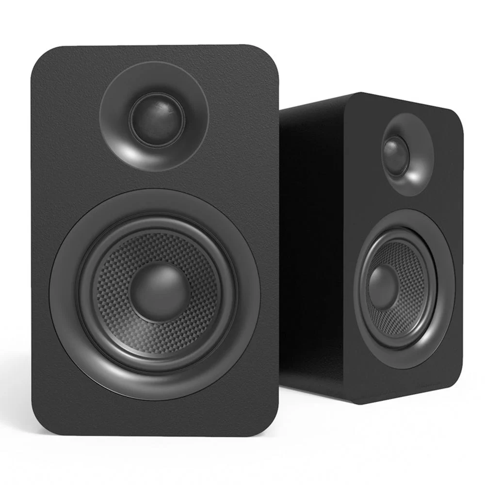 Kanto YU Passive 4" Speakers with 1" Silk Dome Tweeter and 4" Kevlar Woofer - Black, Pair