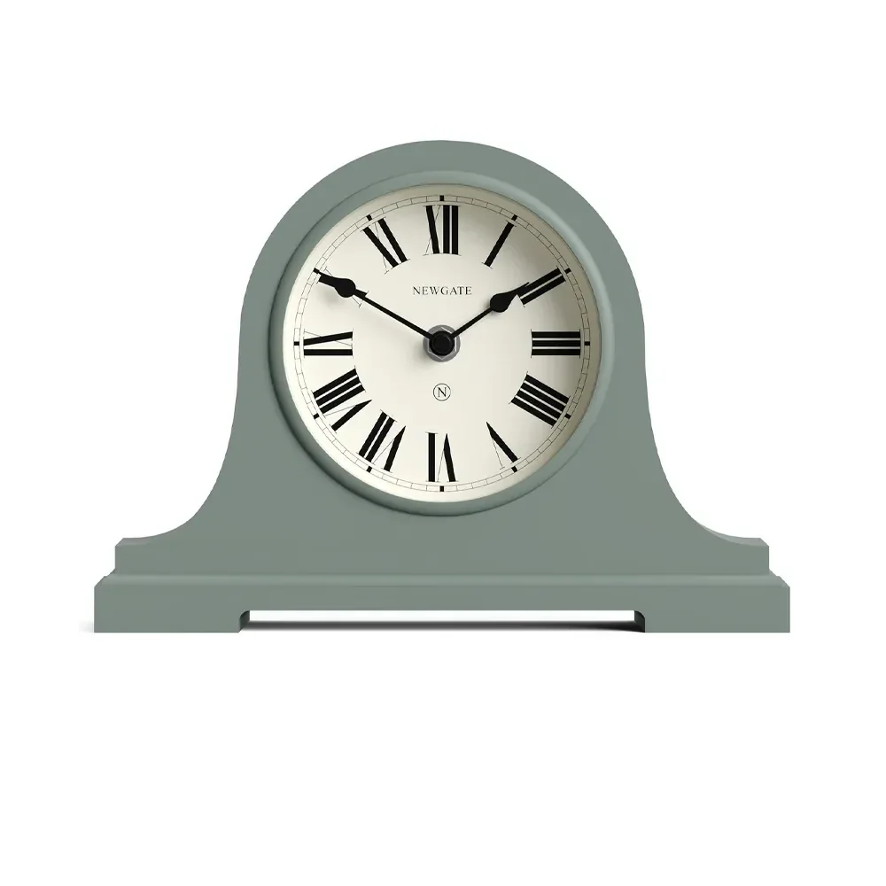 Newgate Broadway Mantel Clock in Asparagus Green, 26cm Wide