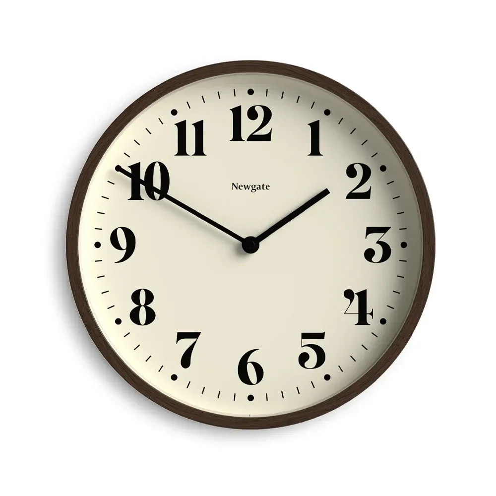 Newgate Number Four Theatre Wall Clock, Faux Dark Wood, 30cm