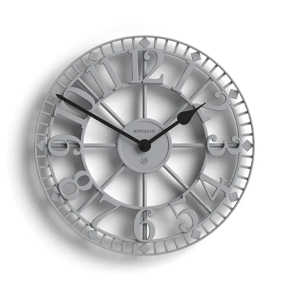 Newgate Warehouse Wall Clock-Clockwork Grey