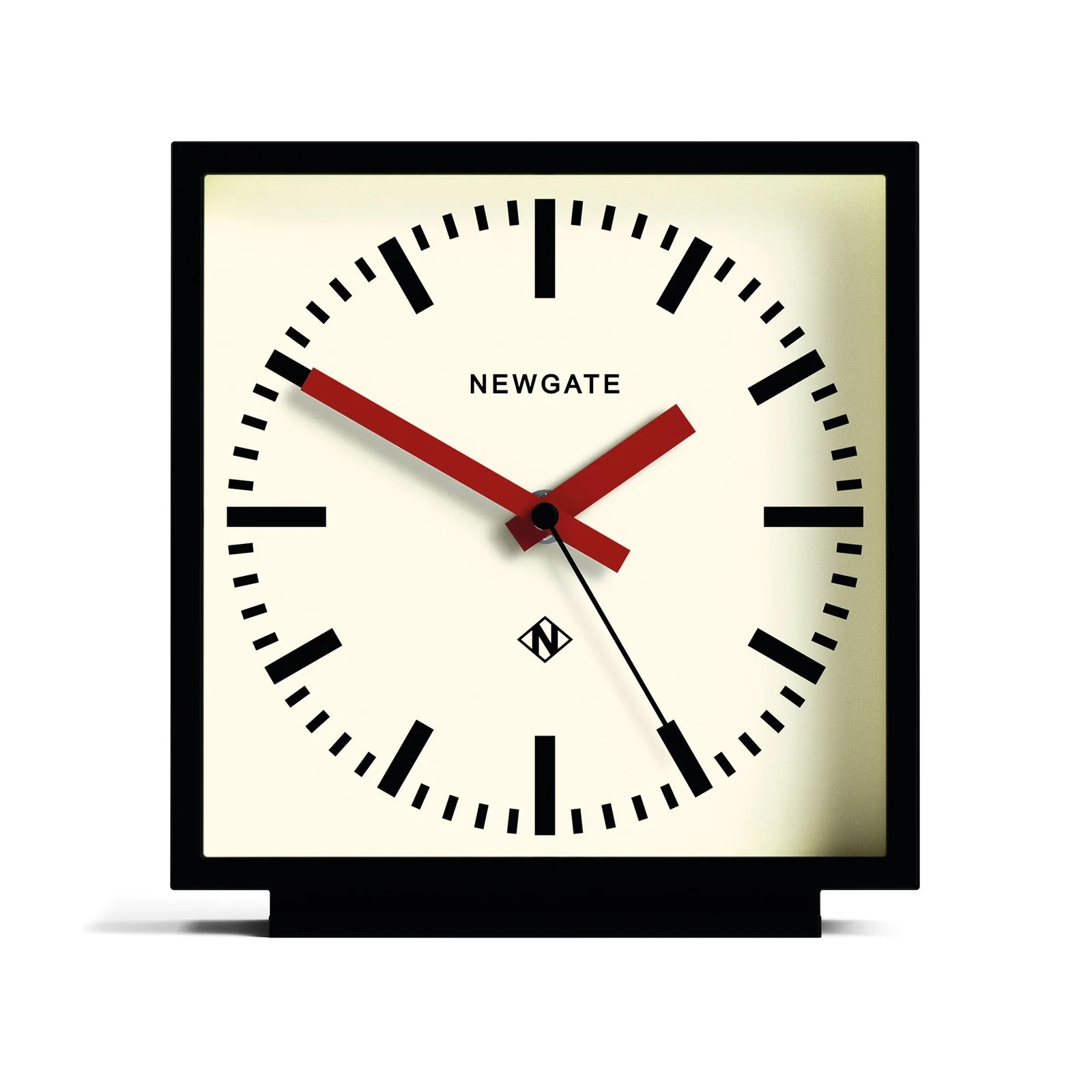 Newgate Amp Mantel Clock Black with Red Hands, Silent Sweep