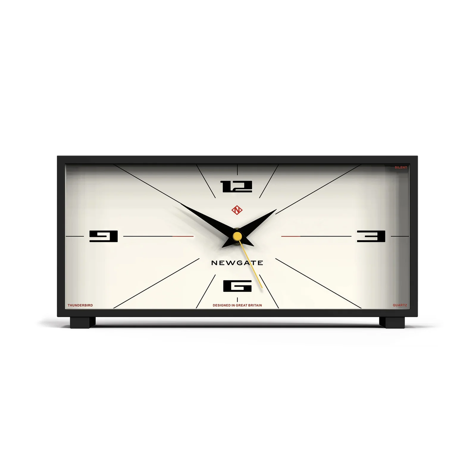 Newgate Thunderbird Mantel Clock with Neutral Rocket Dial, 28cm