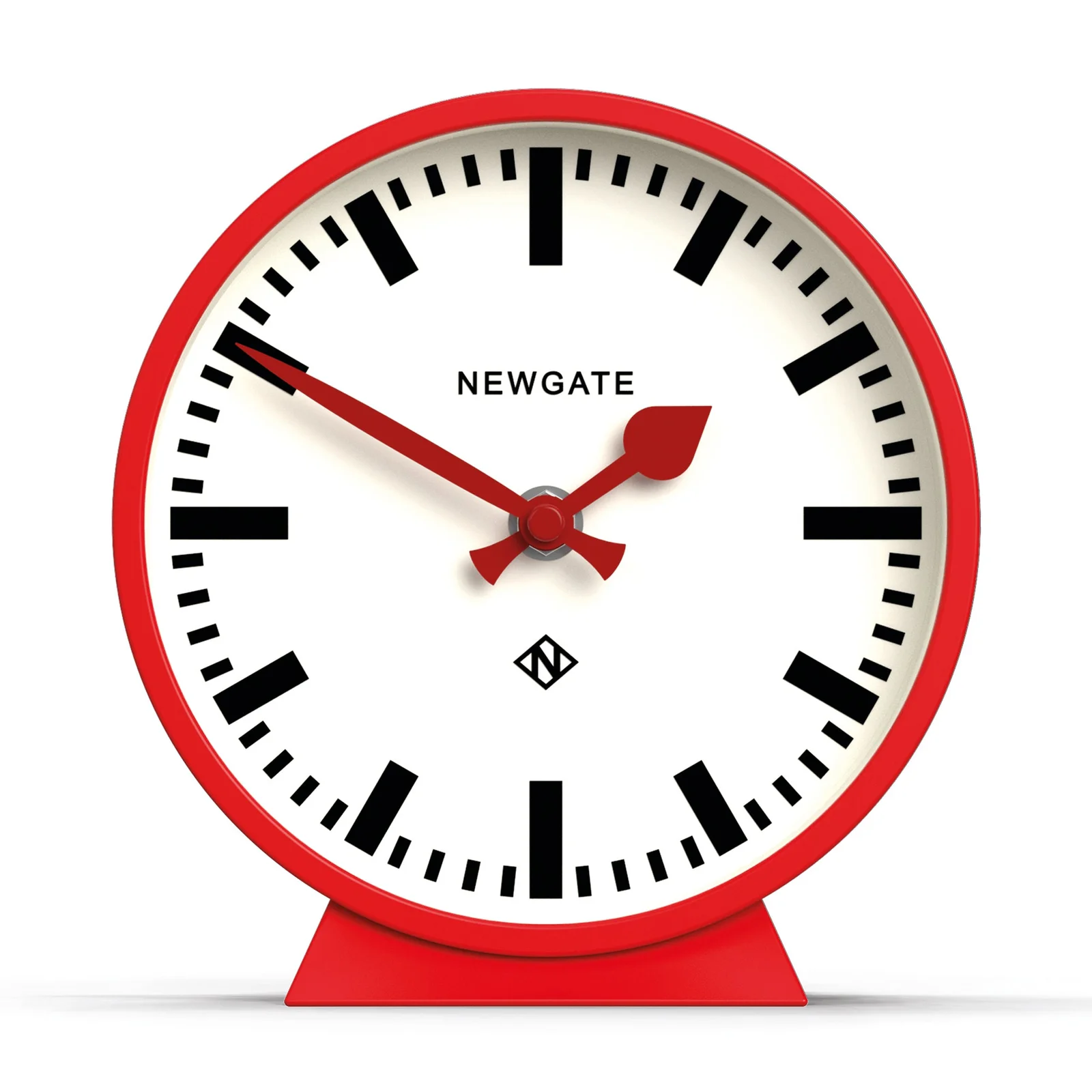 Newgate Railway Mantel Clock Fire Engine Red, Silent Sweep, 16cm