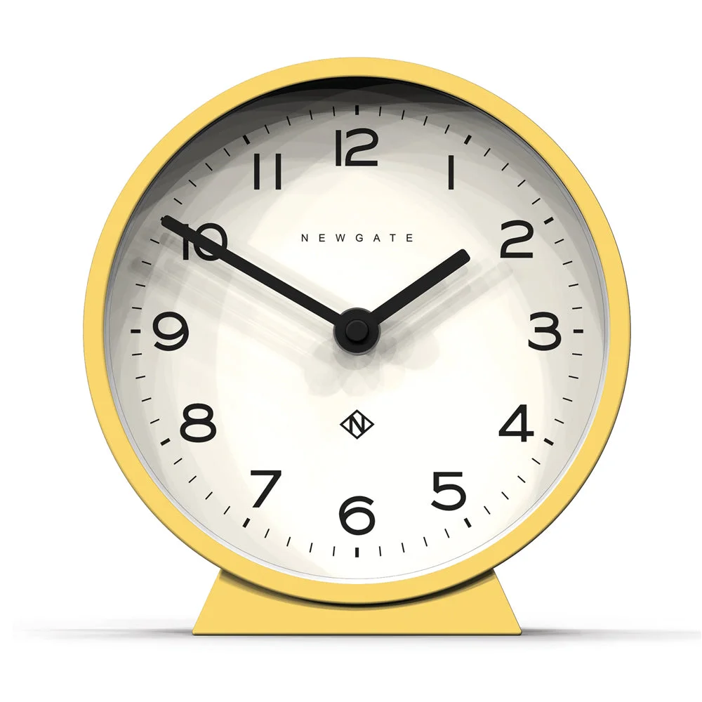 Newgate M Mantel Clock Cheeky Yellow Silicone Finish 17cm