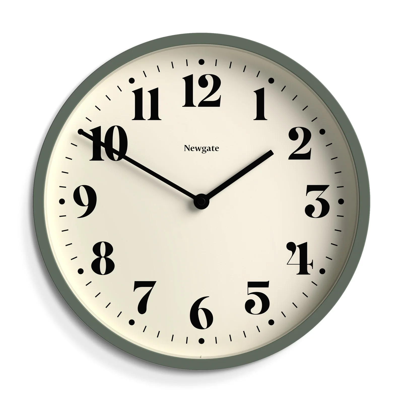 Newgate Number Four Wall Clock Matte Asparagus Green 30cm