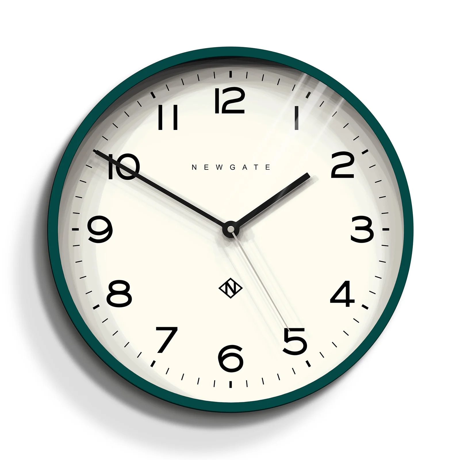 Newgate Number Three Echo Wall Clock 37cm Matt Eden Green