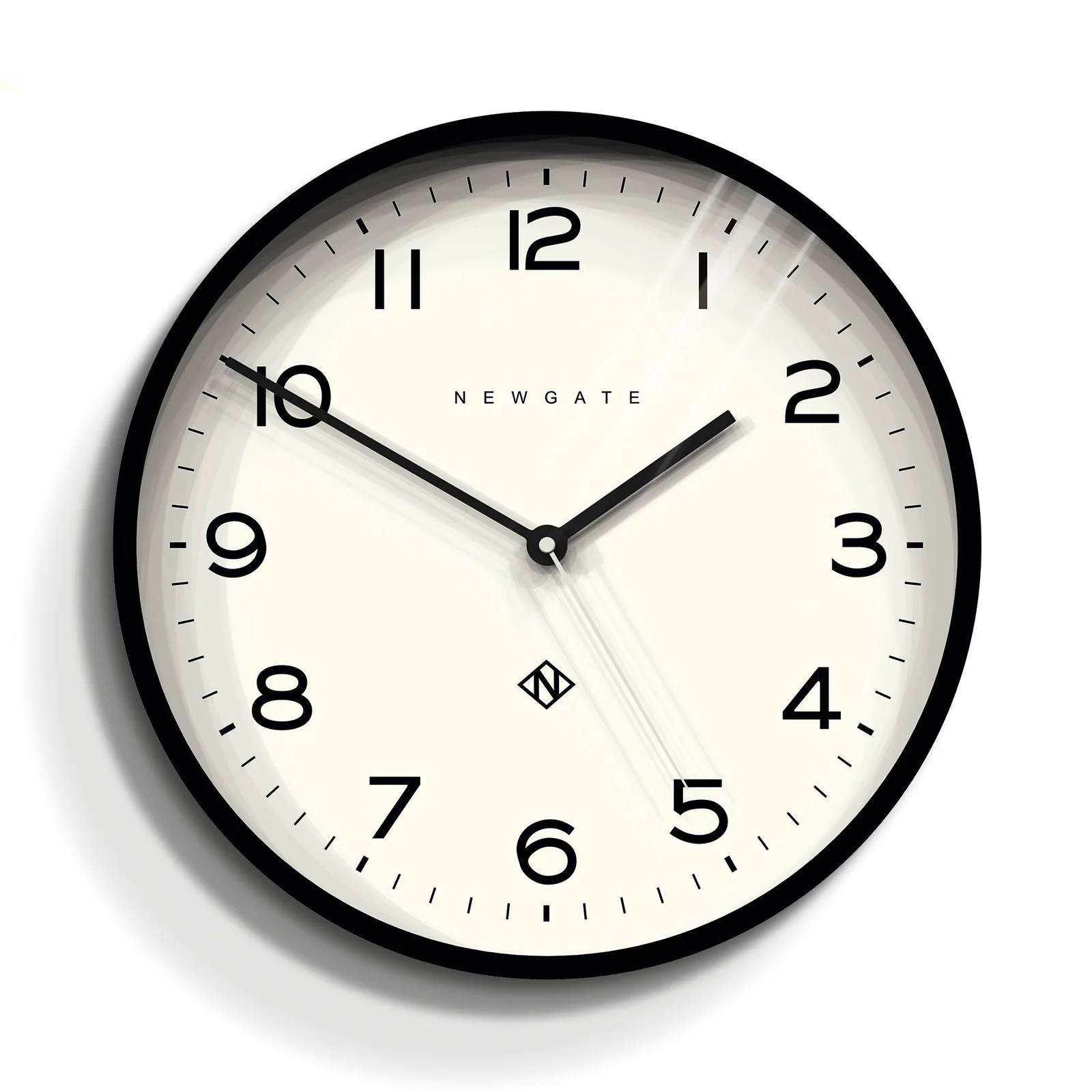 Newgate Number Three Echo Wall Clock, Black Silicone, 37cm
