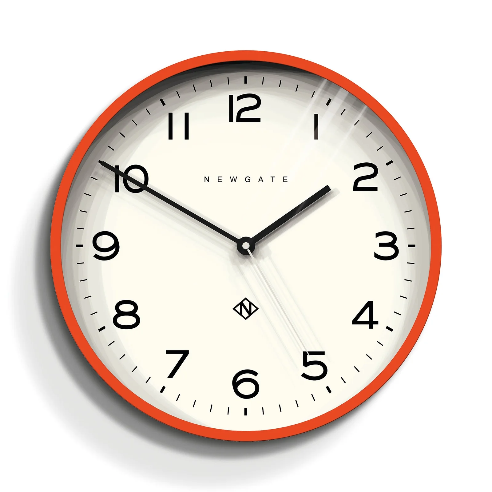 Newgate Number Three Echo Wall Clock Silicone Orange 37.5cm