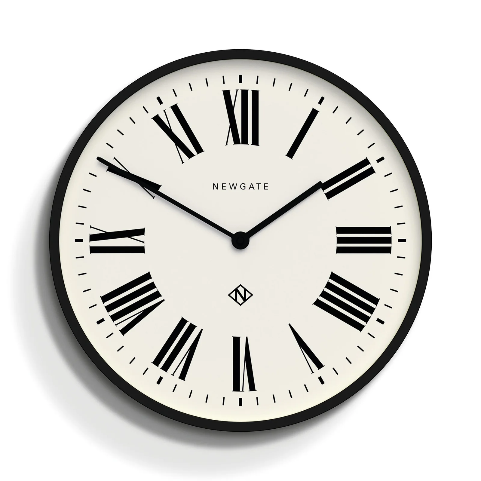 Newgate Number Three Italian Wall Clock, Matt Black, 37cm