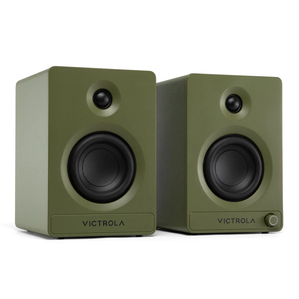 Victrola Tempo Bookshelf Speakers - Green