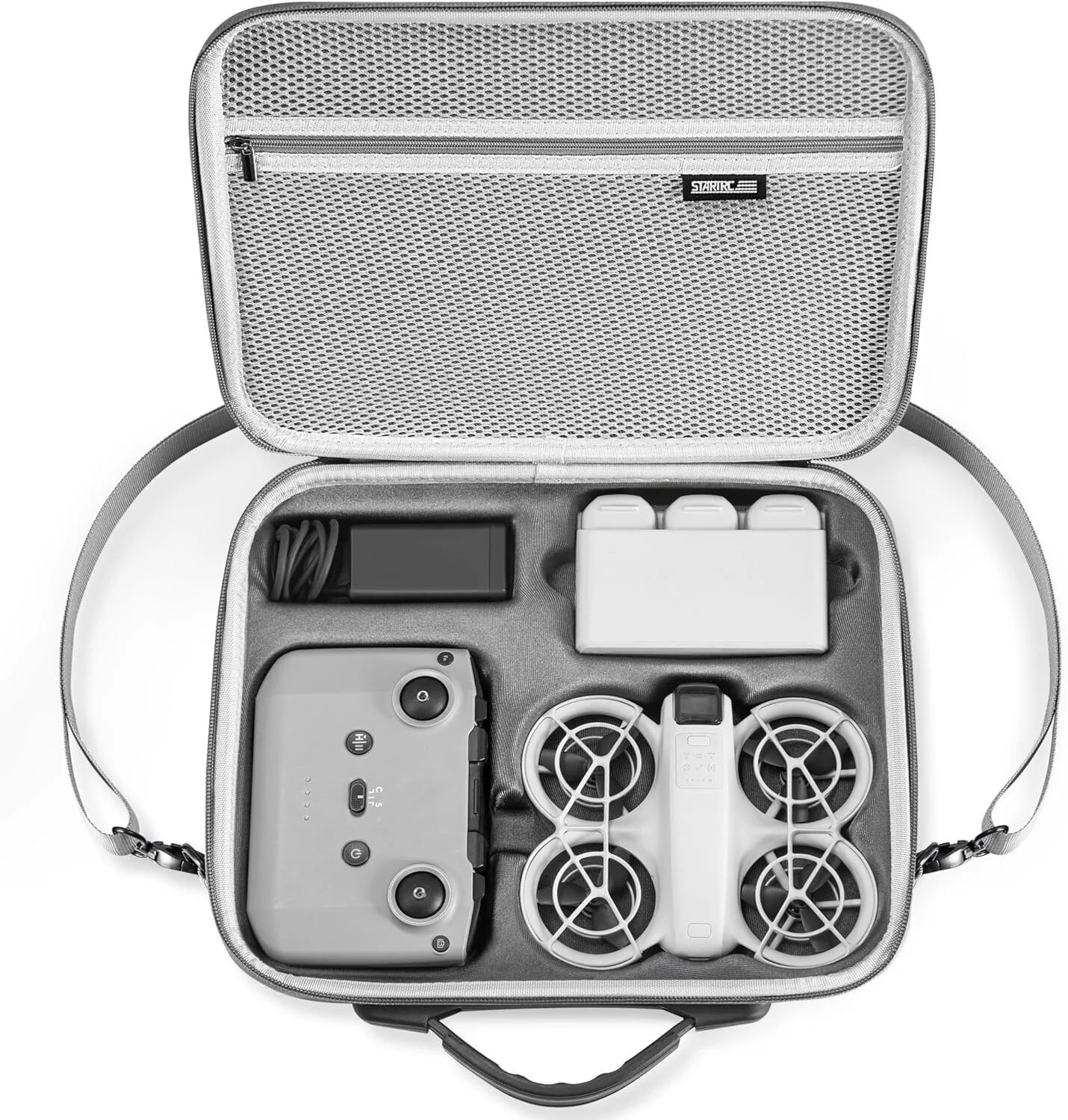 STARTRC Carrying Case for DJI Neo Portable PU Storage Protective Bag for DJI Neo Fly More Combo Accessories, Compatible with RC-N3 Remote Controller, Neo Intelligent Flight Battery, Charging Hub

