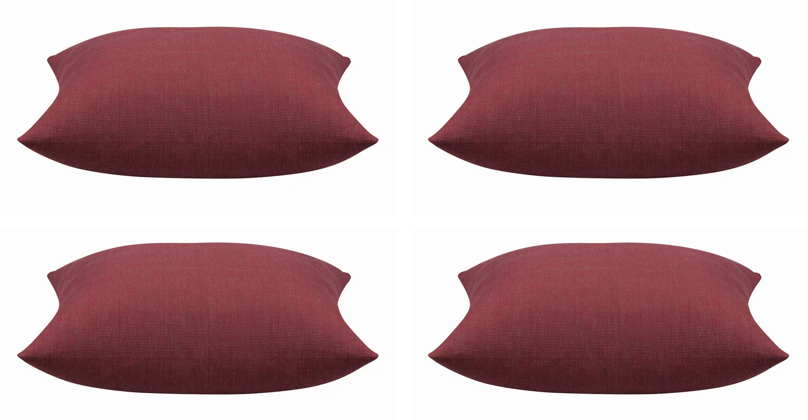 Pack of 4 Elements Deep Red Solid Base Colour Square Cushion Covers