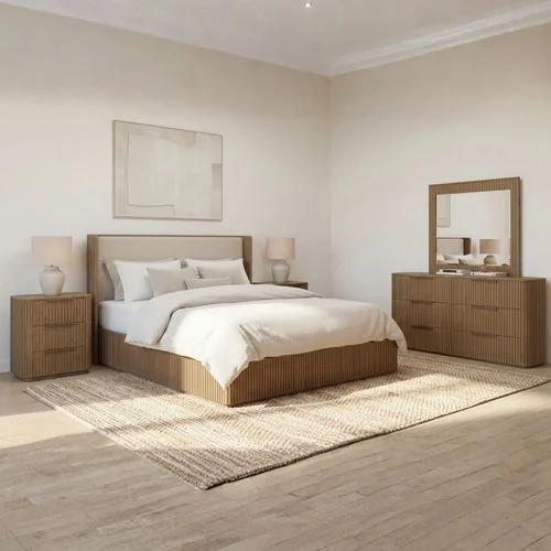 Bedroom Suite 4 Pcs In oak Colour with Dresser