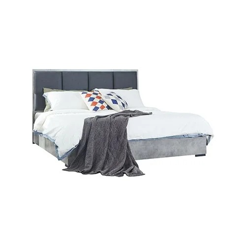 King Bed Frame Fabric Upholstery in Cement Colour