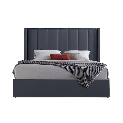 Gas Lift King Bed Frame MDF in Black