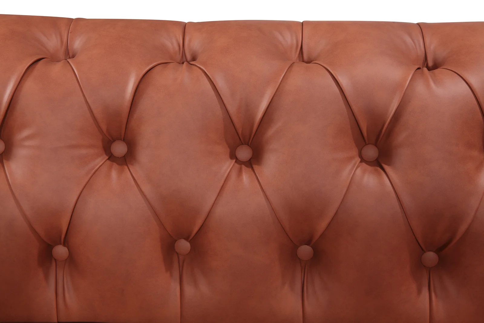 Single Seater Brown Sofa Lounge Button Tufted in Faux Leather thumbnail 5