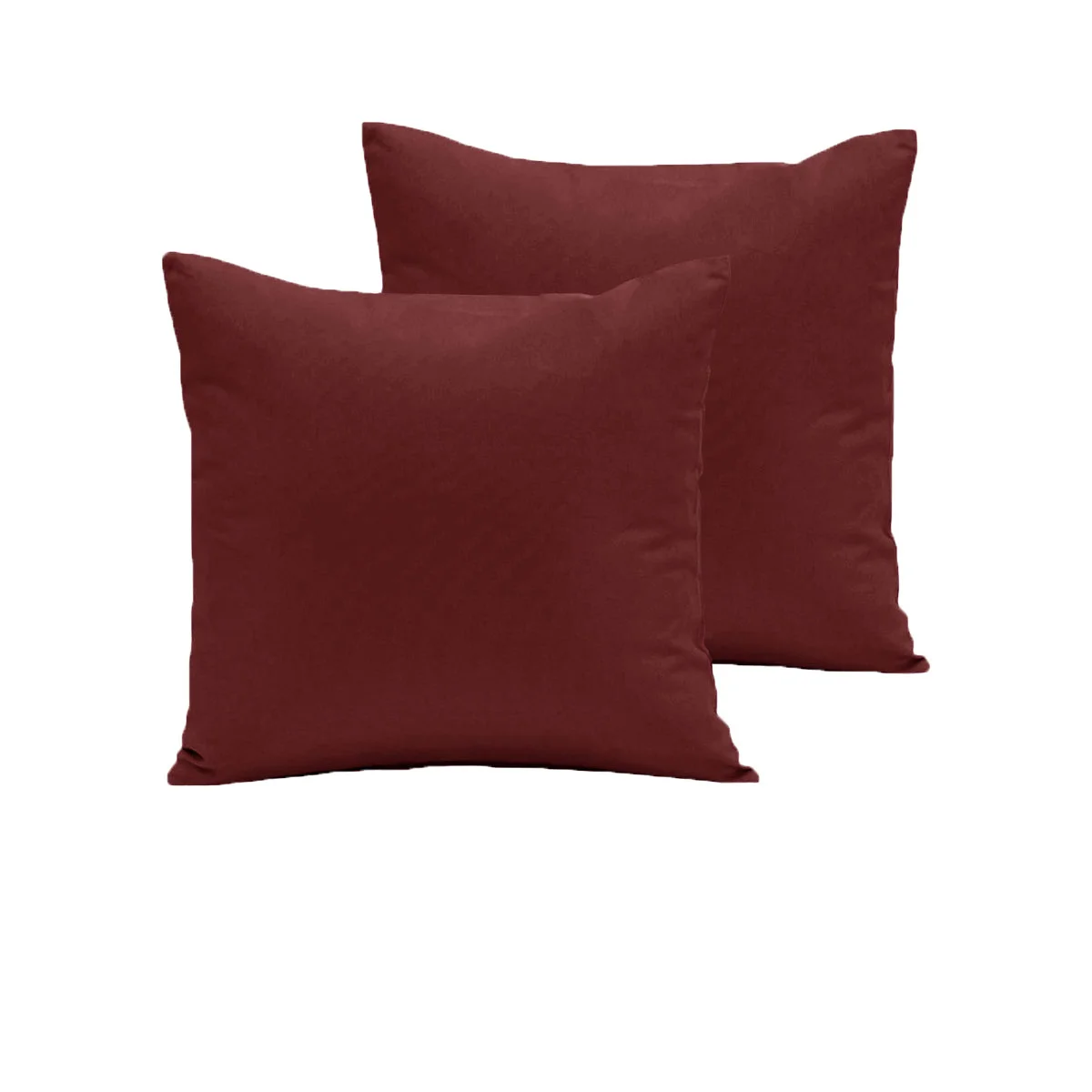Pair of 280TC Polyester Cotton European Pillowcases Burgundy