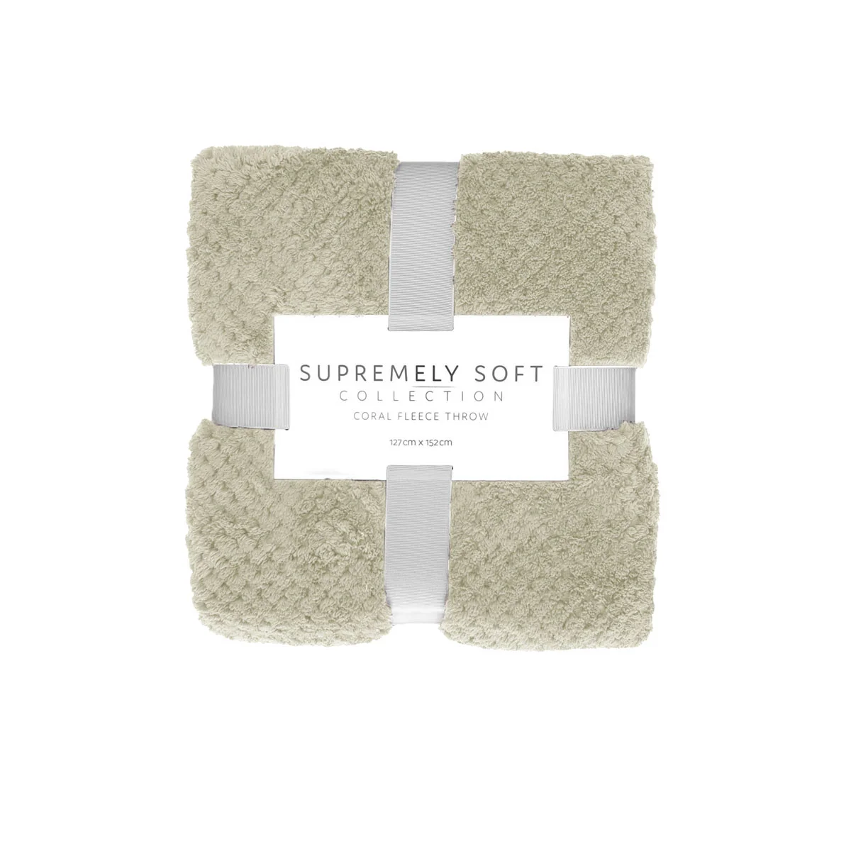 Soft Diamond Fleece Throw Rug Natural