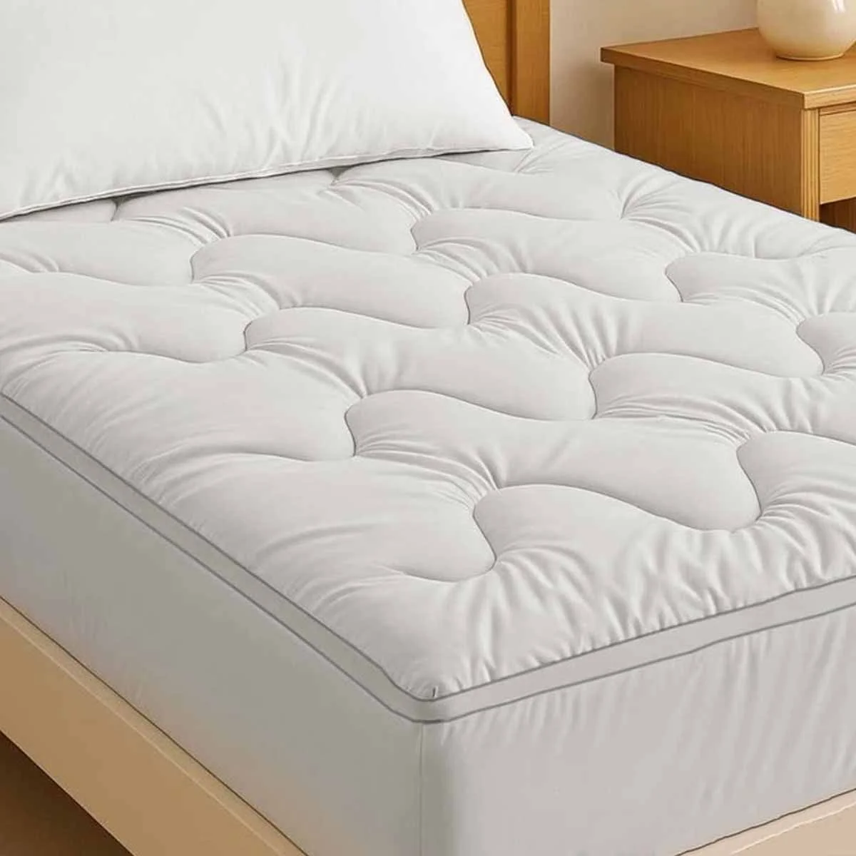 1000GSM Luxe Fully Fitted Mattress Topper 10cm thick with Fitted Skirt Double