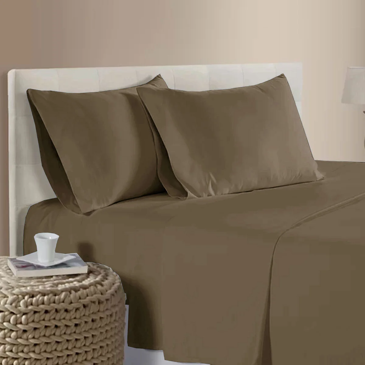 400TC Bamboo Cotton Sheet Set Latte Queen