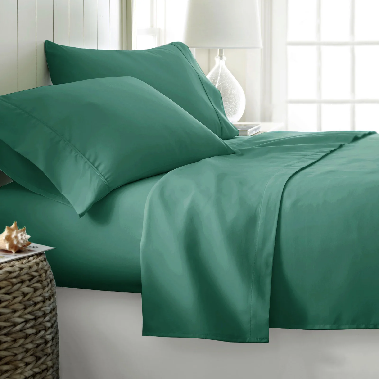 400TC Cotton Sateen Sheet Set King Teal