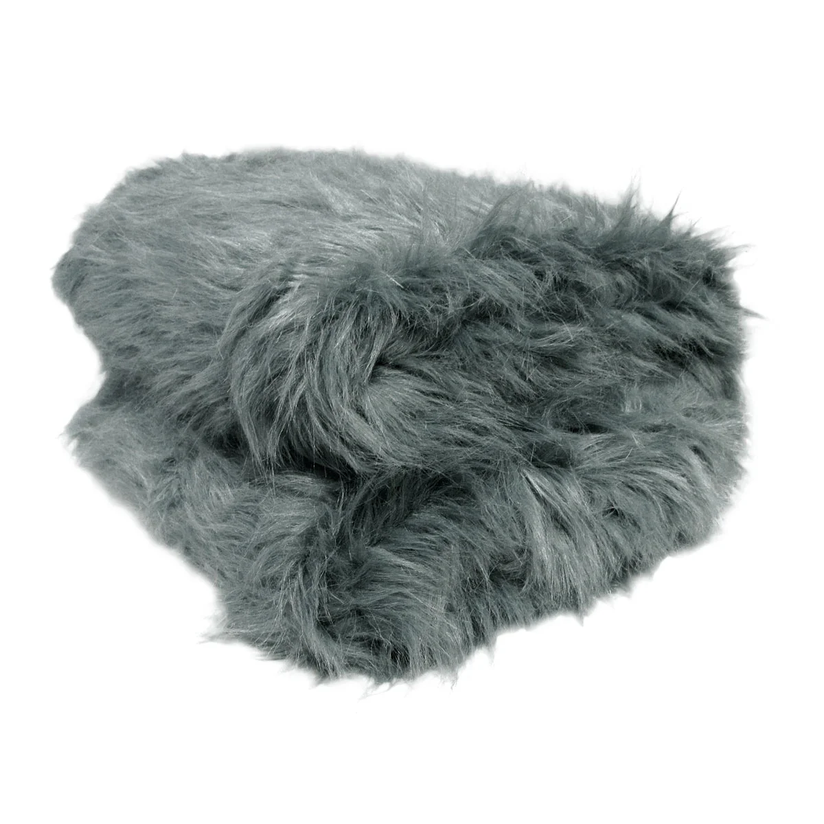 Natural Tone Faux Fur Long Hair Extra Large Throw Blanket Grey