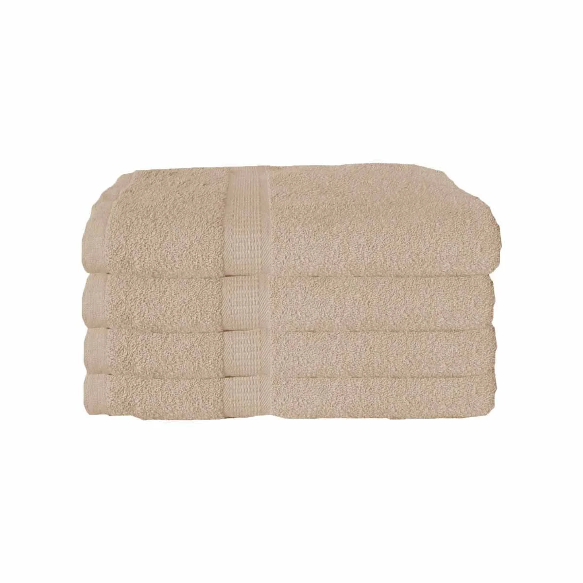600GSM Set of 4 Combed Cotton Bath Towels 70 x 140 cm Latte (aka Frappe)