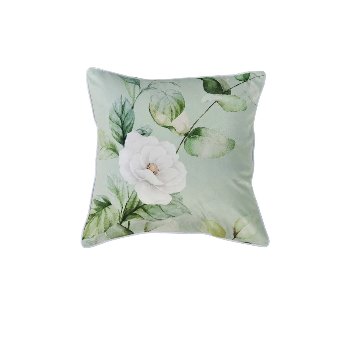 Bianca Salisbury Sage Velvet Square Filled Cushion 43 x 43cm