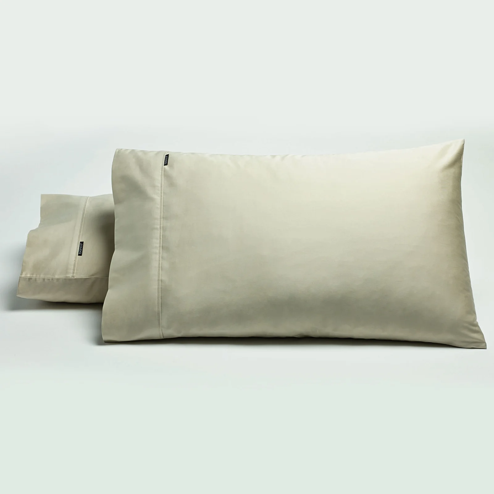 Bianca Pair of 500TC Cotton Sateen Standard Pillowcases Stone
