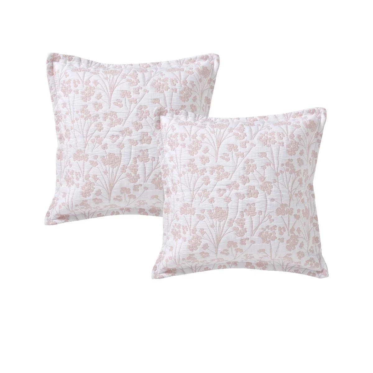 Bianca Pair of Myra Blush European Pillowcases 65 x 65cm