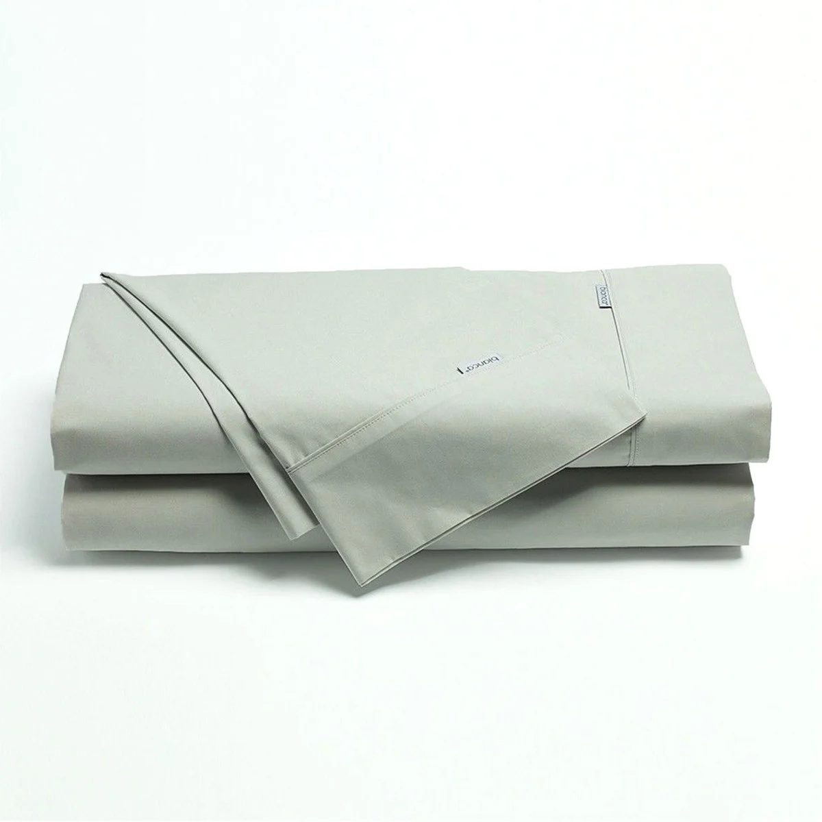 Bianca Heston Cotton Percale Sheet Set Silver Super King