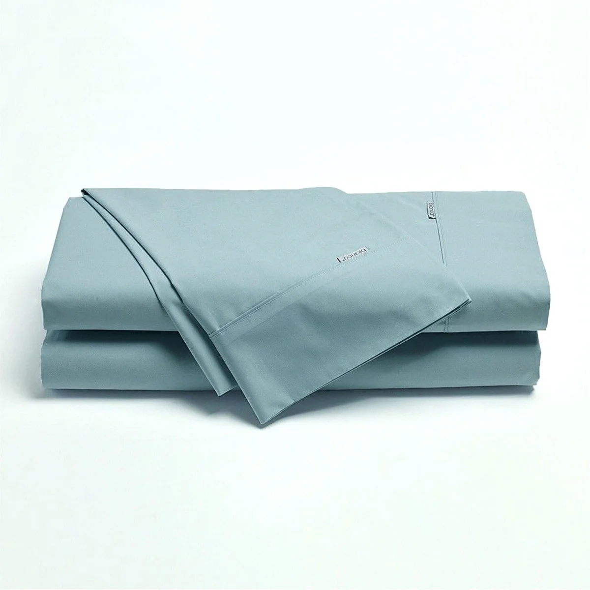 Bianca Heston Cotton Percale Sheet Set Steel Blue Super King