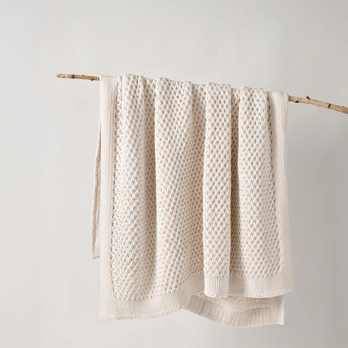 Bianca Sofala Cream Polyester Chenille Throw Rug 130 x 170 cm