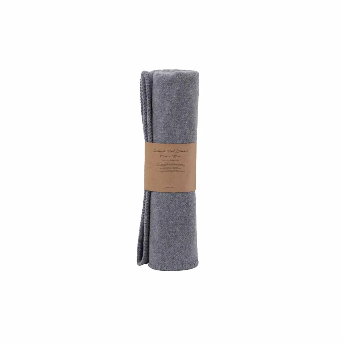 Little Gem Grey Australian Wool Bassinet Blanket 80 x 120 cm